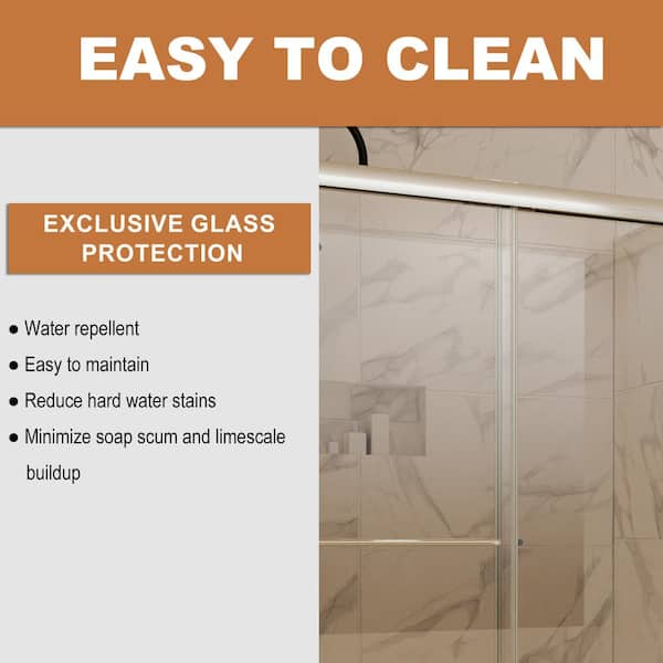 60 in. W x 72 in. H Framed Sliding Shower Door in Brushed Nickel with 1/4 in. (6 mm) Clear Glass