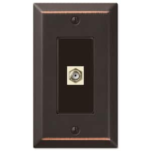 Metallic 1 Gang Coax Steel Wall Plate - Aged Bronze