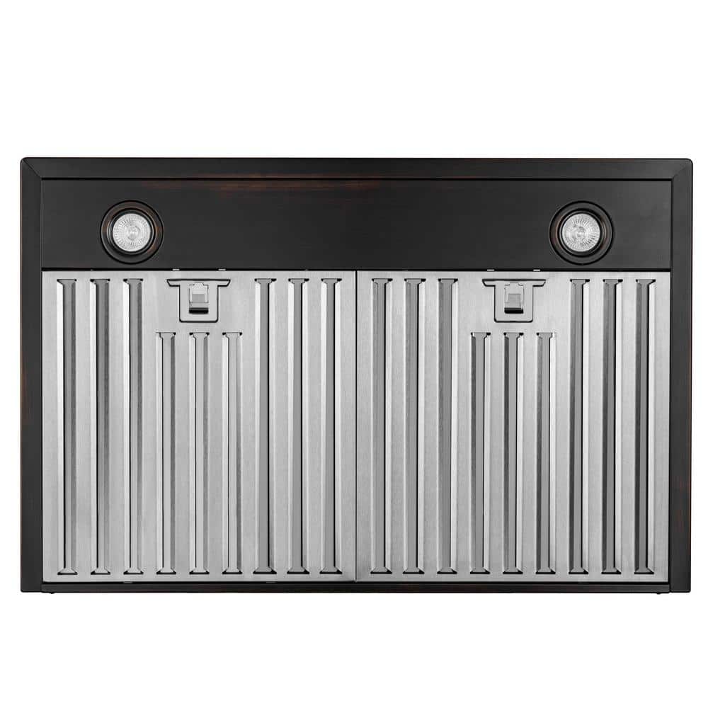 30-Inch Embossed Copper Convertible Wall Mount Range Hood