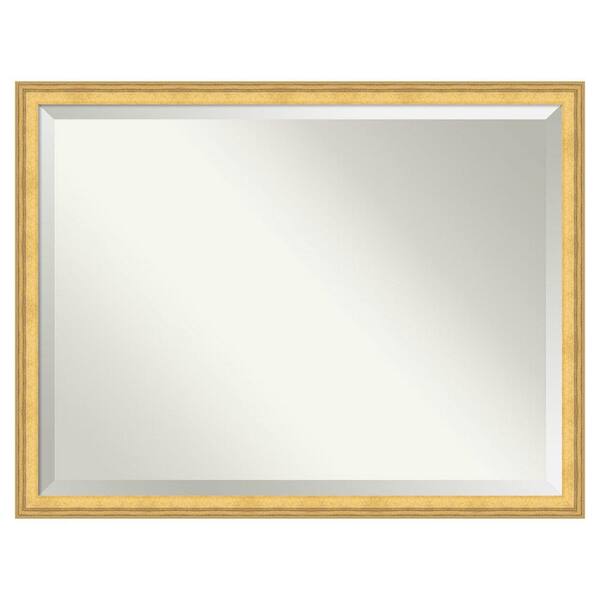 Owen Gold 43 in. x 33 in. Beveled Traditional Rectangle Wood Framed Bathroom Wall Mirror