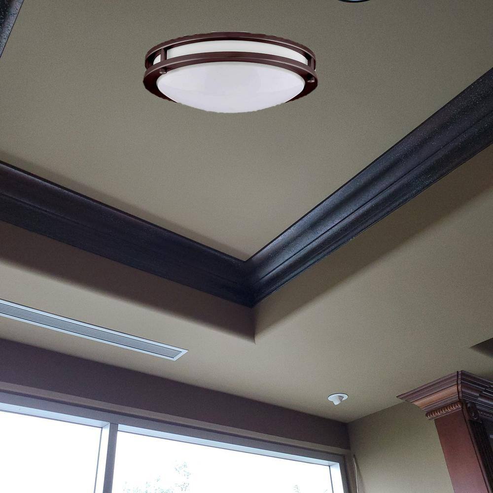 Bronze 17-Inch Dimmable LED Flush Mount Ceiling Light