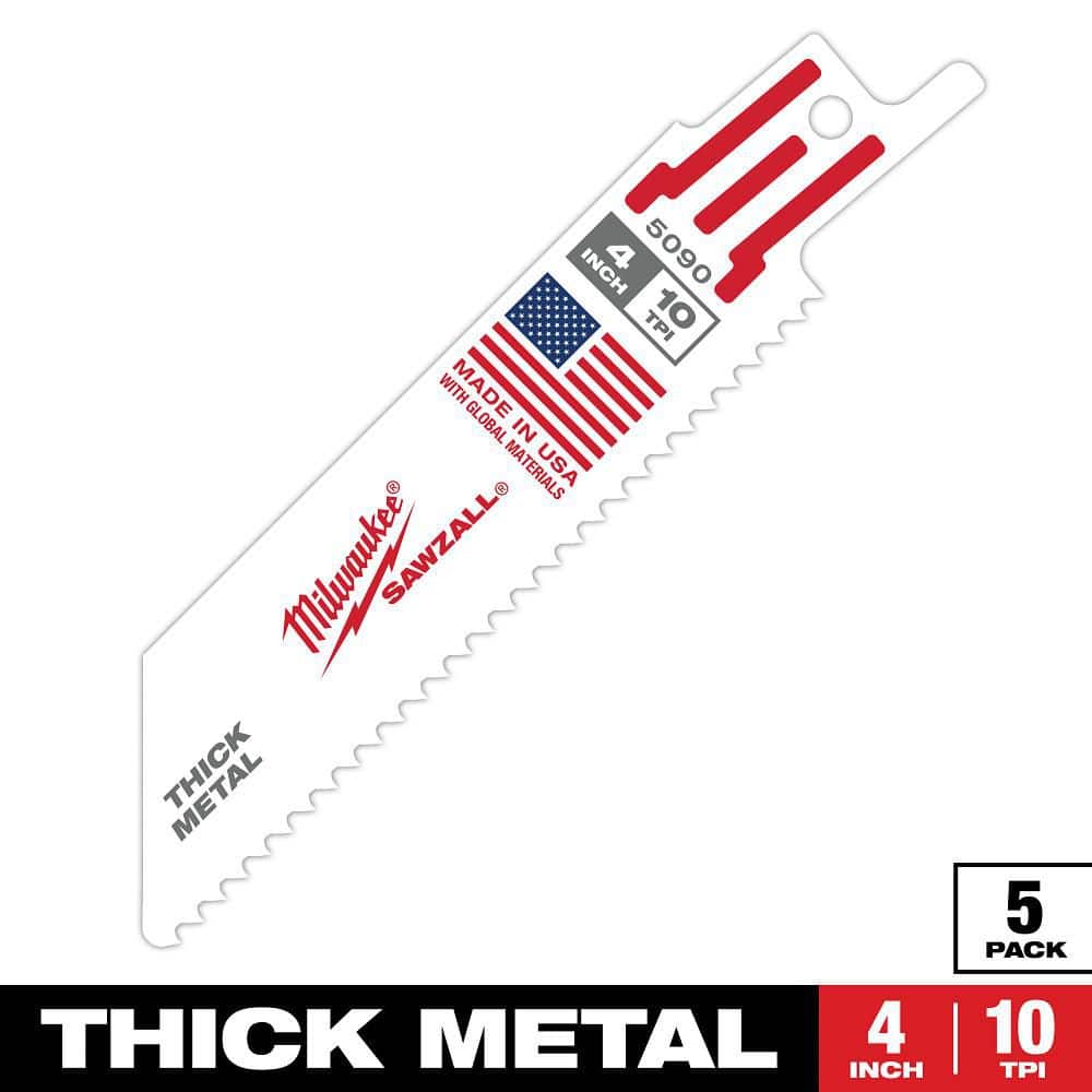 4 in. 10 TPI Thick Metal Cutting SAWZALL Reciprocating Saw Blades (5-Pack) price history on PriceWatchPro