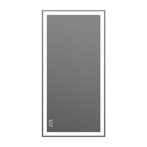 24 in. W x 48 in. H Rectangle Aluminum Framed LED Wall Bathroom Vanity Mirror in Silver