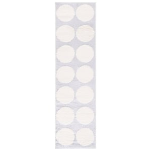 Norway Gray/Ivory 2 ft. x 8 ft. Circle Two-Toned Runner Rug