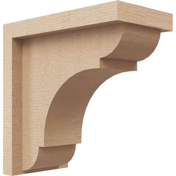 Ekena Millwork 3 in. x 6 in. x 6 in. Series 1 Classic Bryant Rough Cedar Woodgrain Timberthane Polyurethane Corbel, Primed Tan