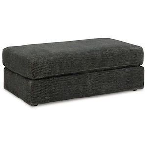 Gray Polyester Rectangle Accent Ottoman