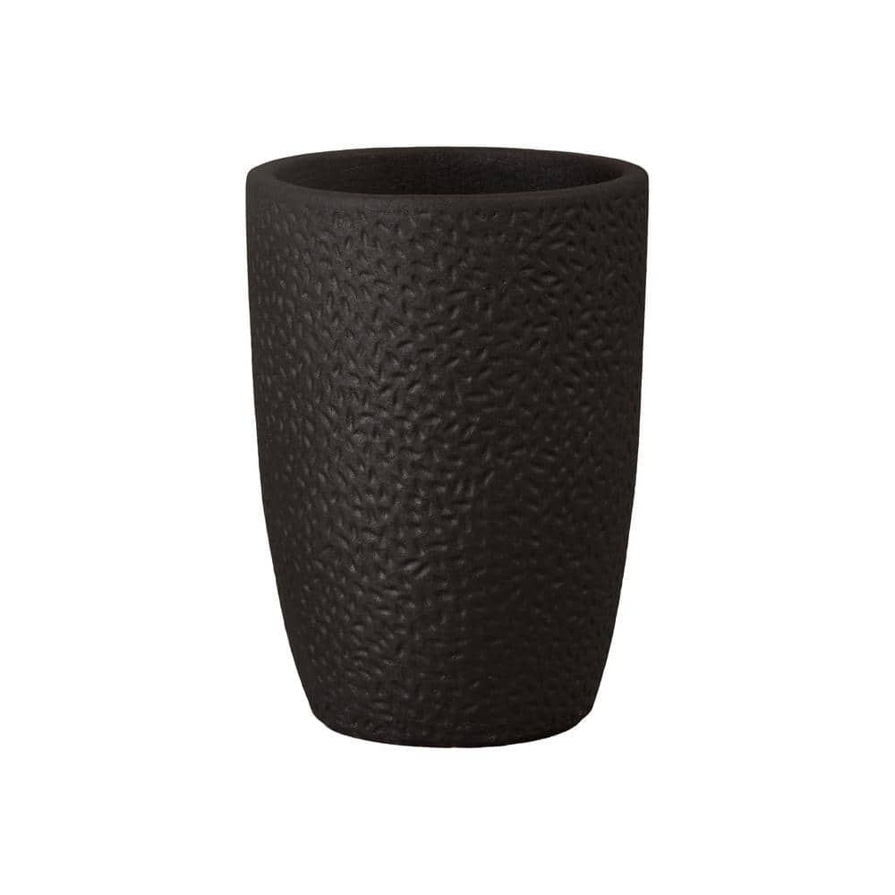 12.5 in. L x 18 in. H Matte Black Ceramic Round Planter with High-Fire Treatment price history on PriceWatchPro