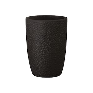 12.5 in. L x 18 in. H Matte Black Ceramic Round Planter with High-Fire Treatment