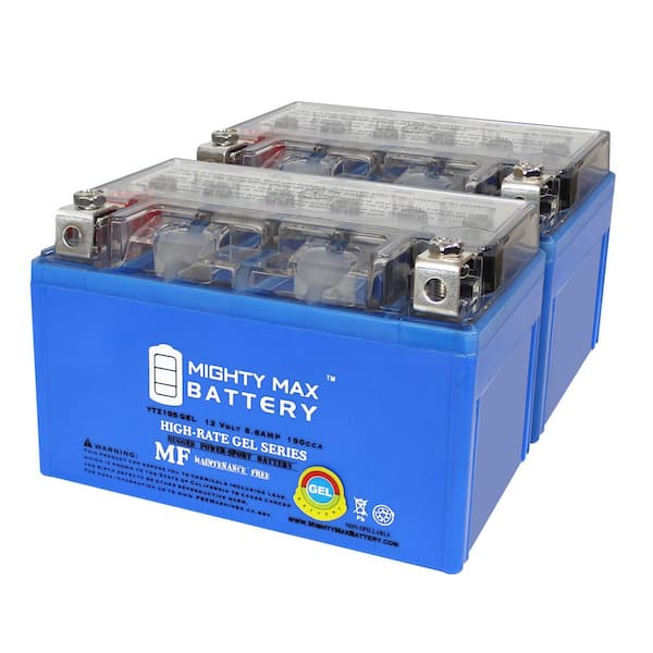 MIGHTY MAX BATTERY YTZ10SGEL - 12V 8.6AH GEL 190CCA SLA Motorcycle Battery - Pack of 2