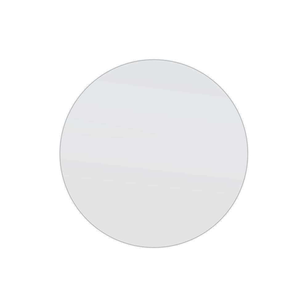 Glass Warehouse 32 in. W x 32 in. H Framed Round Bathroom Vanity Mirror