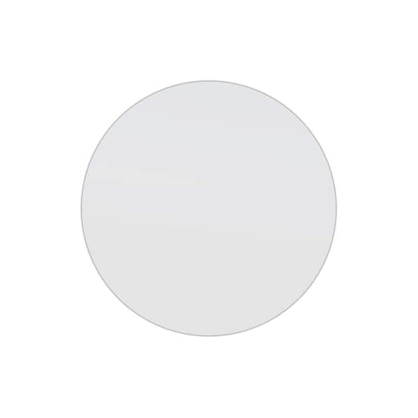 32 in. W x 32 in. H Framed Round Bathroom Vanity Mirror in White