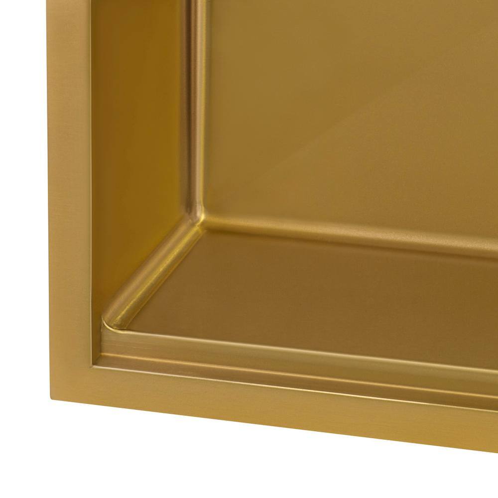 Matte Gold Stainless Steel 27" Workstation Undermount Kitchen Sink