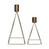 Stratton Home Decor Modern Gold Geometric Taper Candle Holders