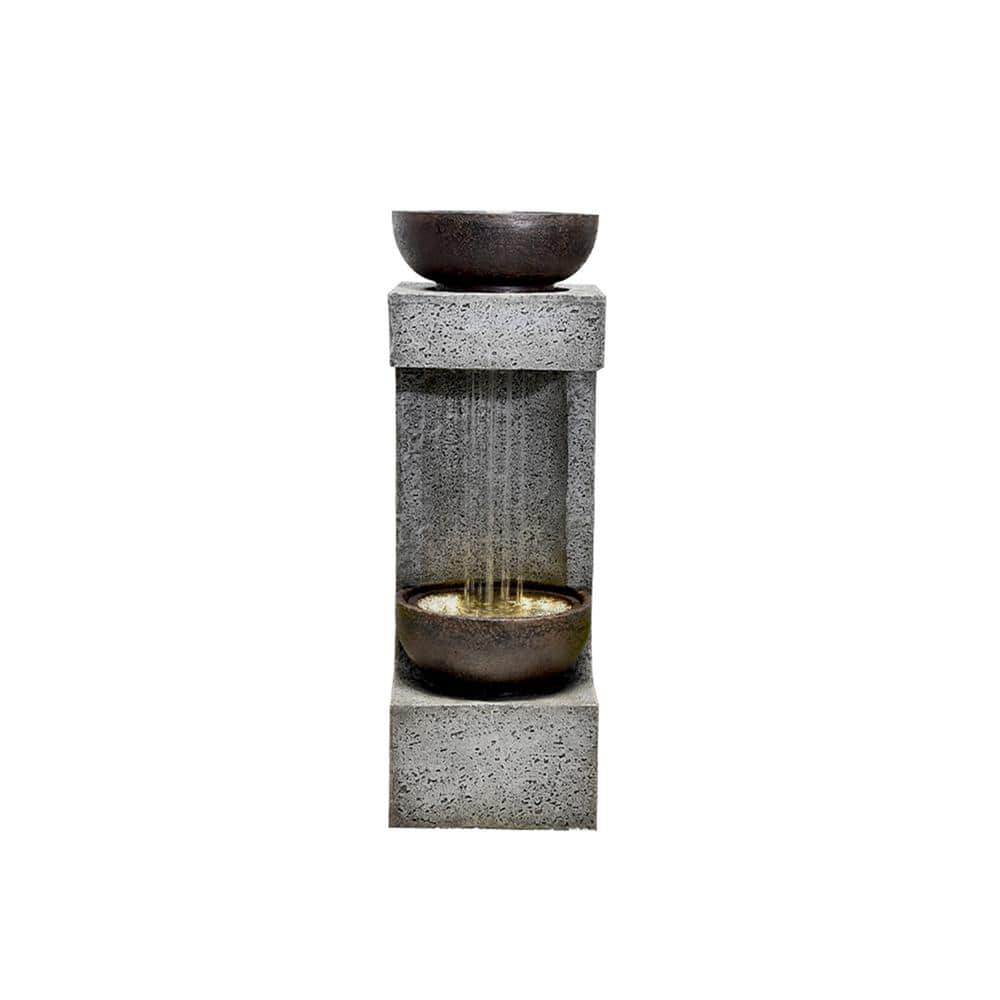 HI-LINE GIFT LTD. 34 in. H Rainfall Fountain with Bowl On Top with LEDS ...