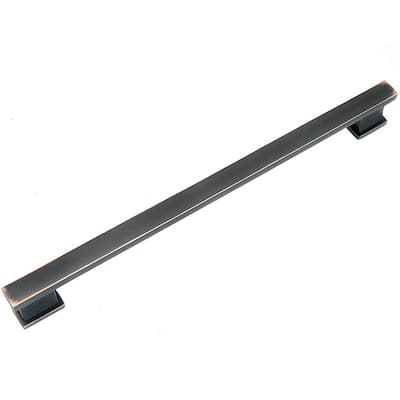 Park Avenue 8.97 in. (228 mm) Center-to-Center Oil Rubbed Bronze Solid Brass Modern Dual Mount Drawer Pull