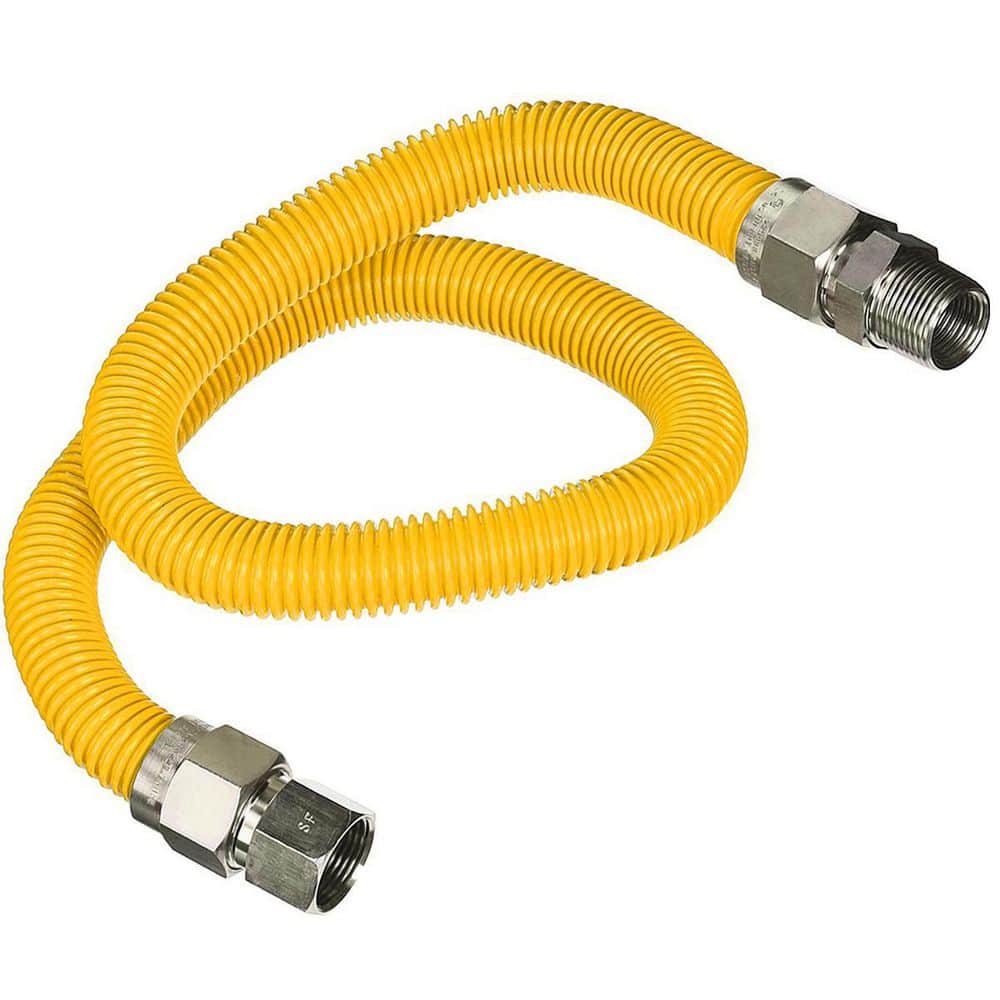 18 in. Flexible Gas Connector Yellow Coated Stainless Steel for Gas Range, Furnace, 1/2 in. Fittings price history on PriceWatchPro