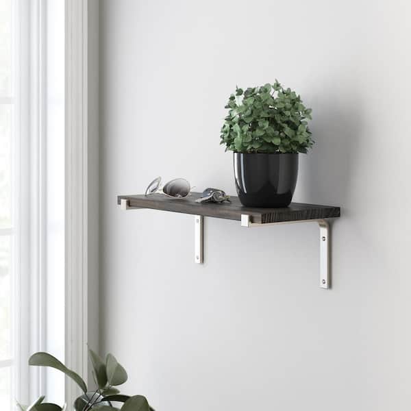 2-Pack 8.27 in. Nickel Steel Wraparound Decorative Shelf Bracket