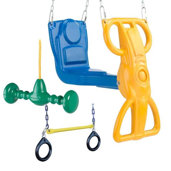 Swing-N-Slide Playsets Wild Ride Play Set Accessory Bundle with Wind Rider Glider, Whirl-N-Twirl and Ring/Trapeze Combo