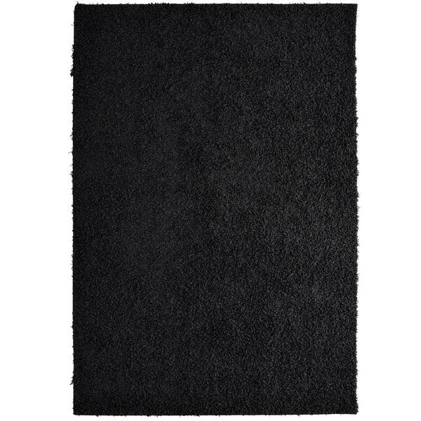 Lanart Comfort Shag Black 5 ft. x 7 ft. Area Rug