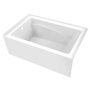 Aqua Eden 54 in. x 36 in. Acrylic Rectangular Alcove Soaking Bathtub with Left Drain in Glossy White