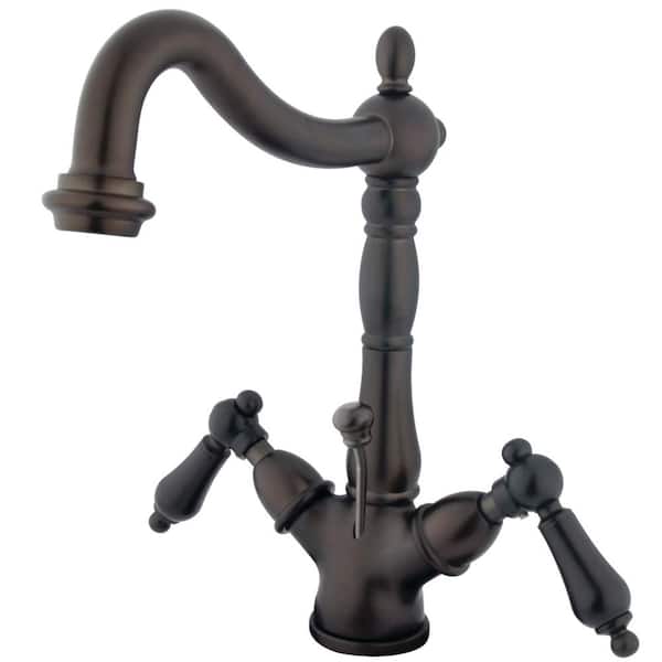 Kingston Brass Heritage Single Hole 2-Handle Bathroom Faucet in Oil Rubbed Bronze