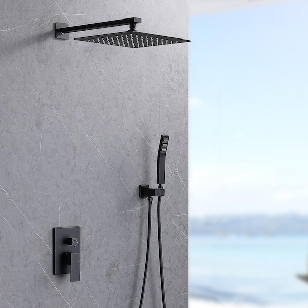 Staykiwi Single Handle 1 -Spray Shower Faucet 2.2 GPM with Pressure Balance Anti Scald in. Matte Black