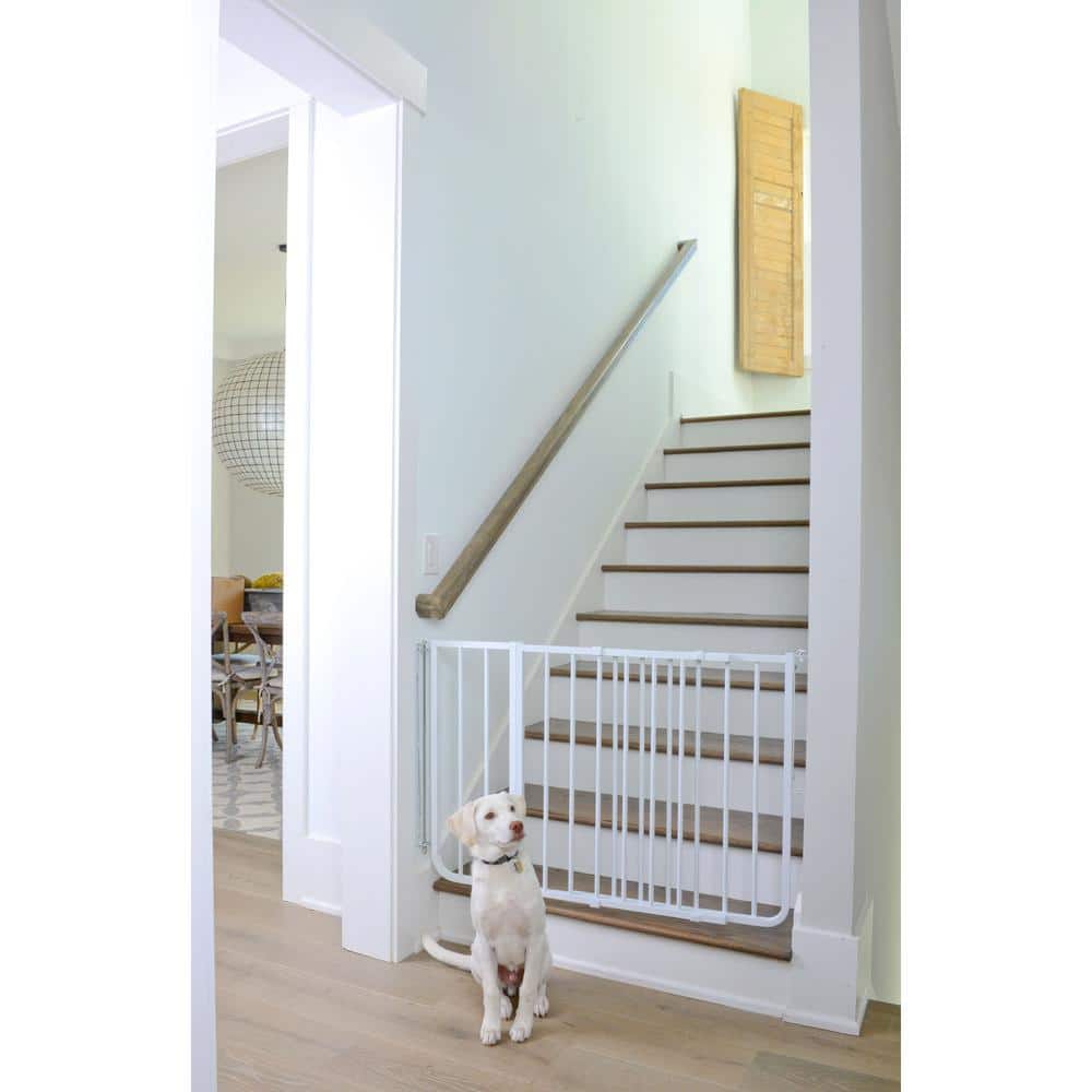 Adjustable White Aluminum Stairway Swinging Safety Gate
