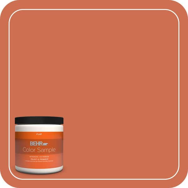 BEHR PREMIUM PLUS 8 oz. #M180-6 Tiki Torch Flat Interior/Exterior Paint & Primer Color Sample
