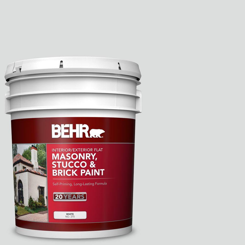 5 gal. #N530-1 Pixel White Flat Interior/Exterior Masonry, Stucco and Brick