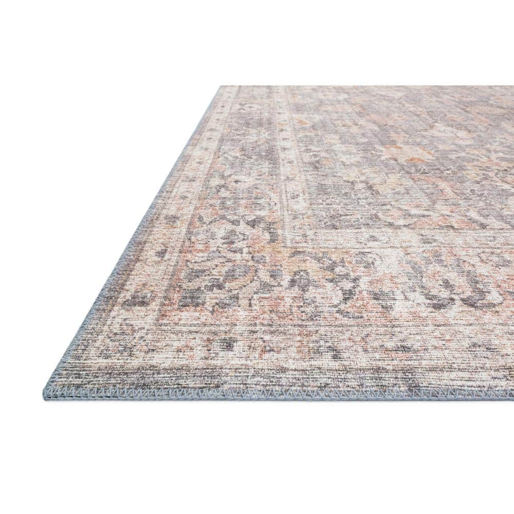 Skye Grey & Apricot 6' x 9' Vintage-Inspired Wool Blend Area Rug