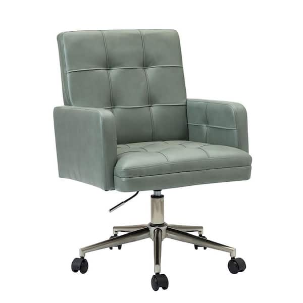 JAYDEN CREATION Josua Mid-century Modern Industrial Style Sage Button-tufted Height-adjustable Swivel Task Chair for Home and Office