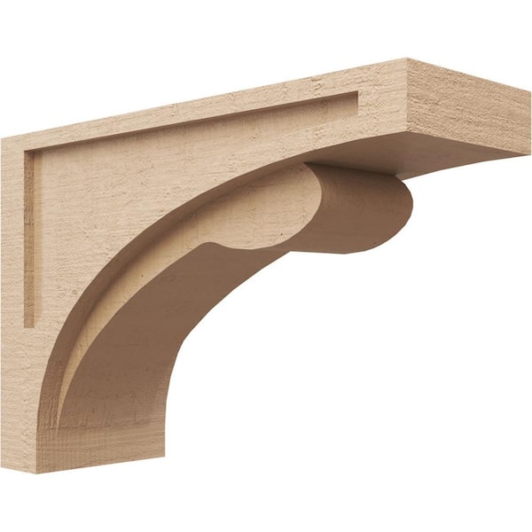 Ekena Millwork 7-in. x 21-in. x 14-in. Series 3 Classic Viola Rough Cedar Woodgrain Timberthane Polyurethane Corbel, Primed Tan