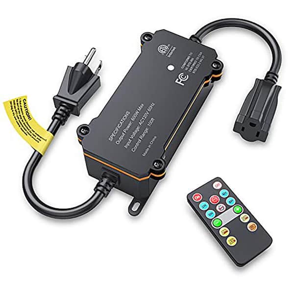 120-Volt Outdoor String Light Dimmer Switch IP65 Waterproof with 100 ft. Remote Dusk-to-Dawn Timer 1-Pack