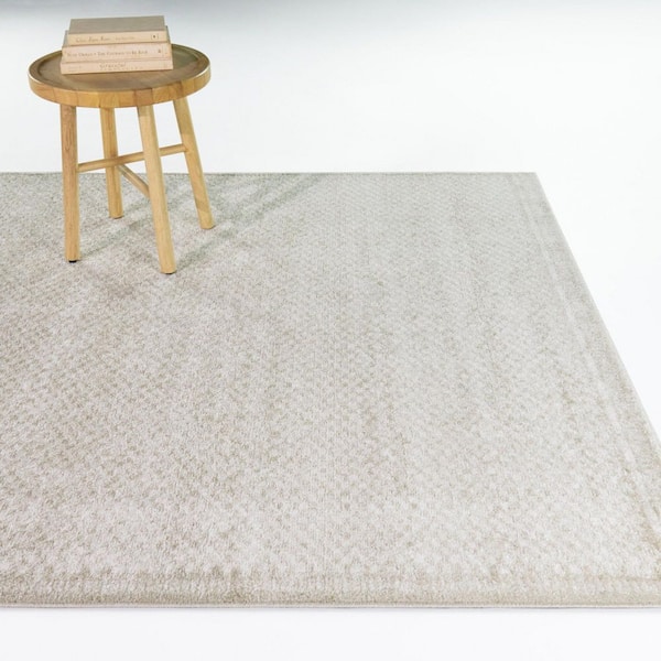 Rowan Beige/Cream 5 ft. x 7 ft. Modern Checkered Area Rug