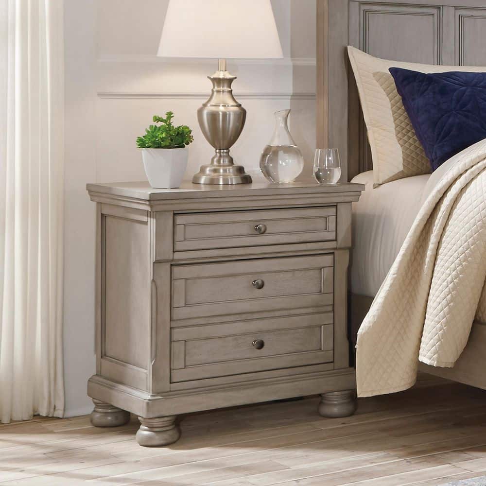 Lettner Gray 2-Drawers 28.75 in. W Nightstand - thumbnail 5
