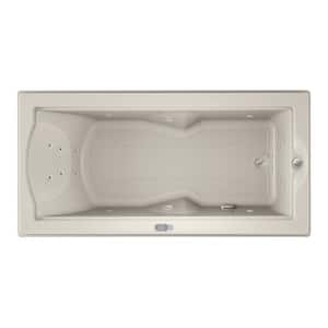 FUZION SALON SPA 70.7 in. x 35.4 in. Rectangular Combination Bathtub with Right Drain in Oyster