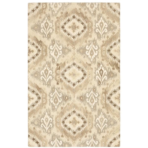 10 X 13 Beige, Ivory Abstract Washable Area Rug Runner Rug