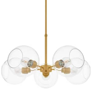 Vista Heights 5-Light Aged Brass Pendant Light