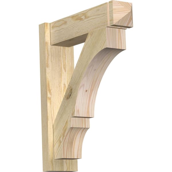 Ekena Millwork 6 in. x 26 in. x 22 in. Douglas Fir Balboa Arts and Crafts Rough Sawn Outlooker