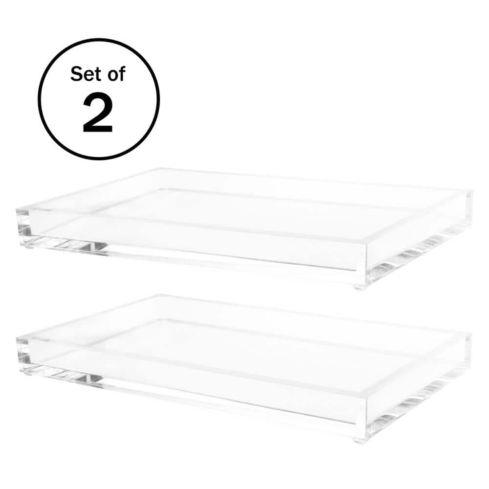 Lavish Home 6 in. W x 1 in. H x 10.5 in. D Rectangular Clear Acrylic Decorative Tray Set of 2