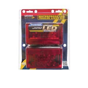 Waterproof Red LED Trailer Light Kit with 25 ft. Harness and License Plate Bracket