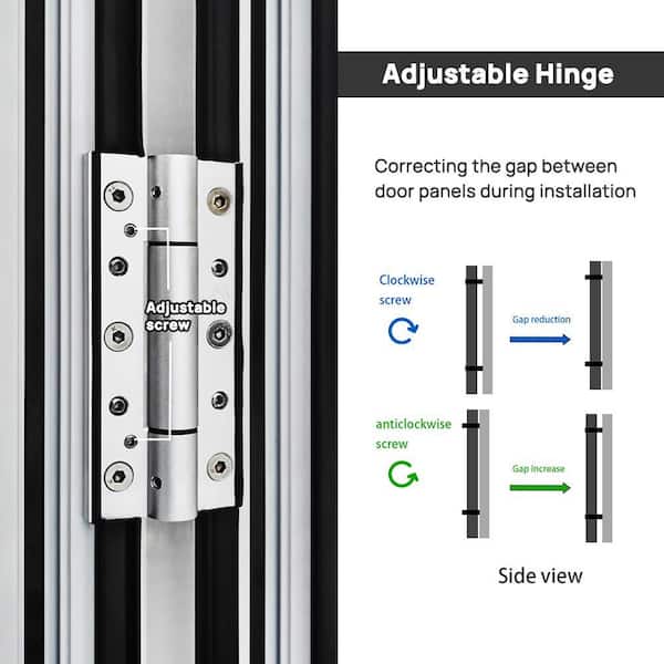 ATVIO 144 in. x 80 in. White Aluminum Outswing Folding Patio Door
