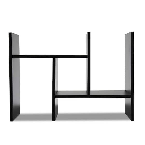 Black 23.5 in. x 14 in. Wood Minimal Desk Organizer Shelf