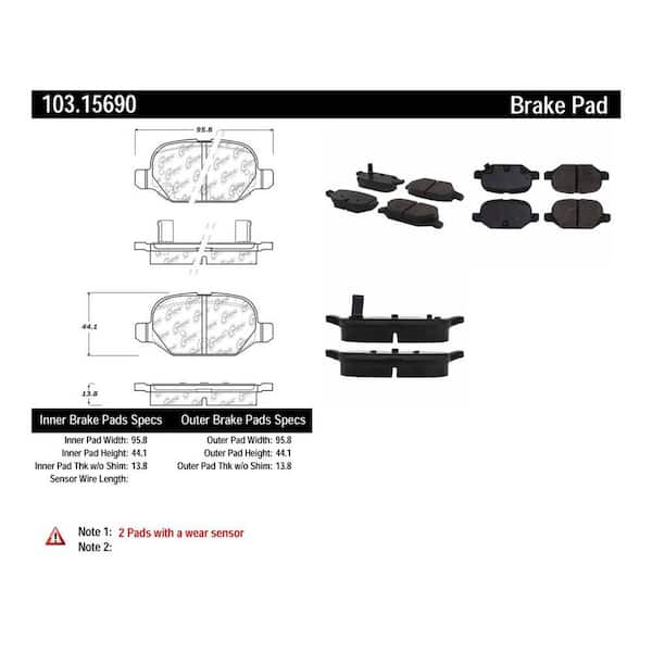 Centric Parts Disc Brake Pad Set 2013-2016 Fiat 500 - -L ELECTRIC