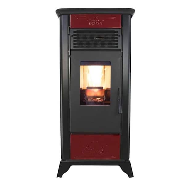 Pellet Stove Freestanding Heater - Wi-Fi Control, Heats up to 1800 sq. ft.- Red Vintage Edition