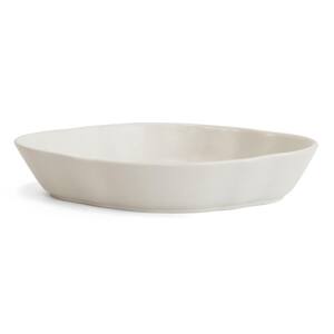 13 in. 67 fl.oz Cream Beige Stoneware Serving Bowl 1-Piece