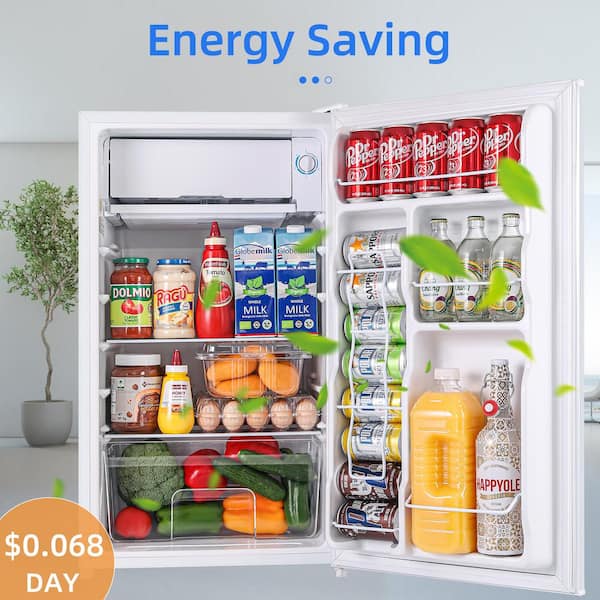 BANGSON Mini Fridge with Freezer, 2 Door Small Refrigerator with Freezer,  Mini Fridge for Bedroom, 3.2 CU.FT, For Home, Office, Dorm, Garage or RV