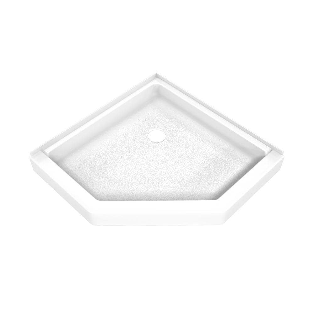 DreamStone 38" White Solid Surface Corner Shower Kit