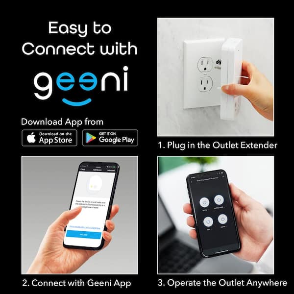 Geeni Smart Wi-Fi 4-Outlet Plug with Surge Protector - No Hub Required -  Compatible with Alexa, Google Assistant GN-WW119-199 - The Home Depot