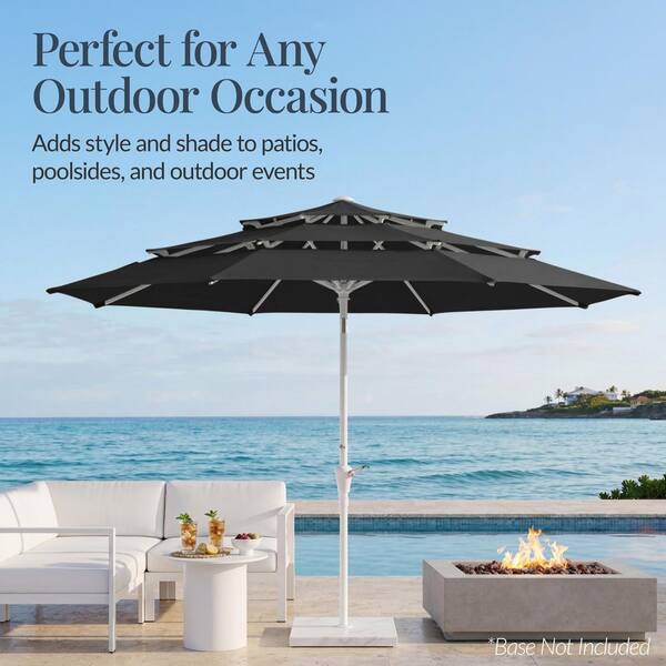 best 10' patio umbrella 10 ft Sunbrella Cantilever Deluxe Curvy Umbrella turn your outdoor dining area into a shaded lounge for family and friends Best Choice Products 10ft Outdoor
